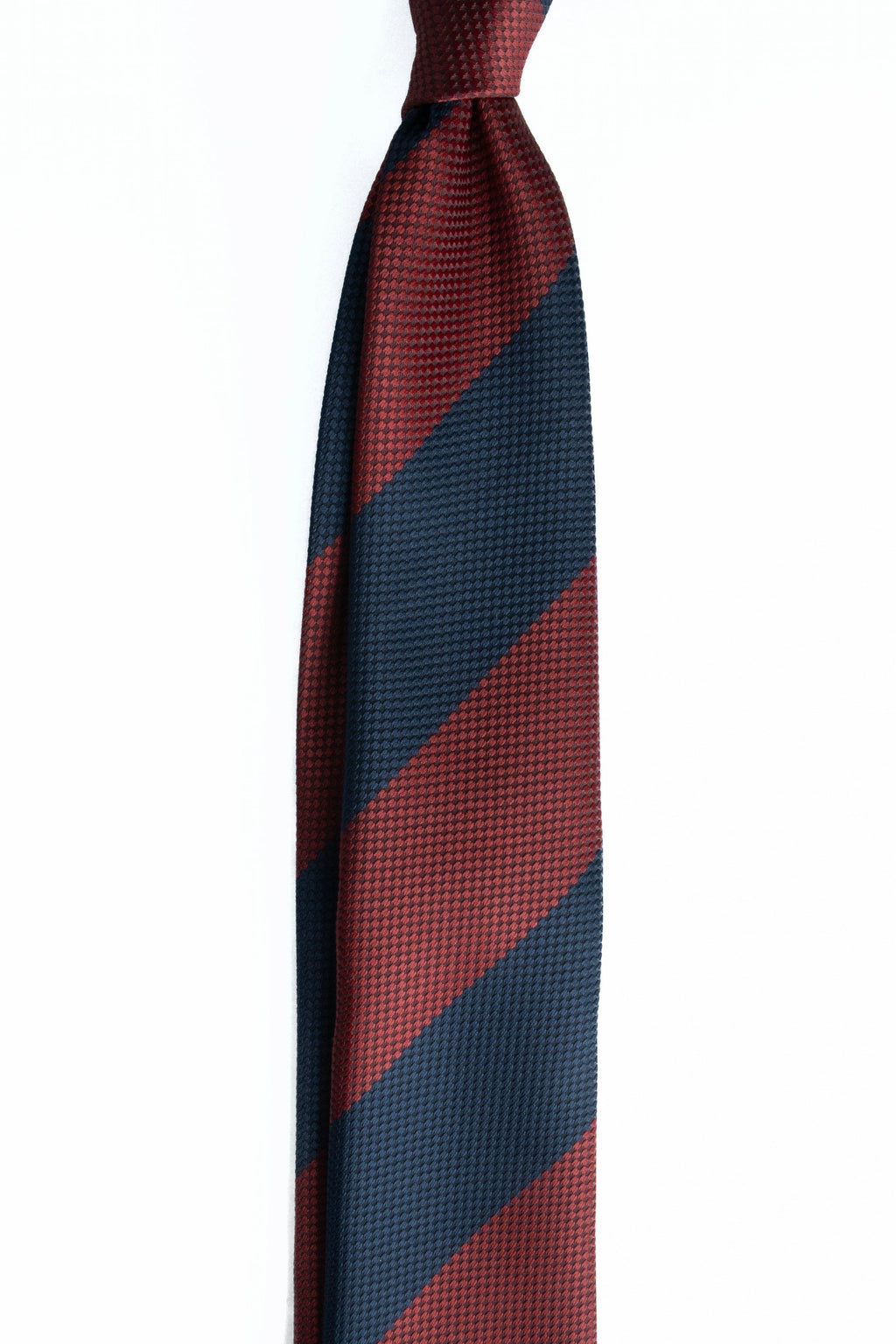 Burgundy & Navy Silk Jacquard Tie