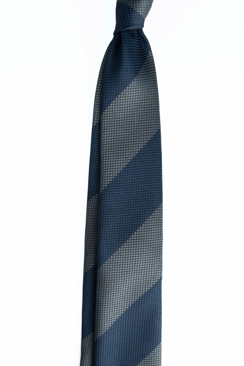 Grey & Navy Silk Jacquard Tie