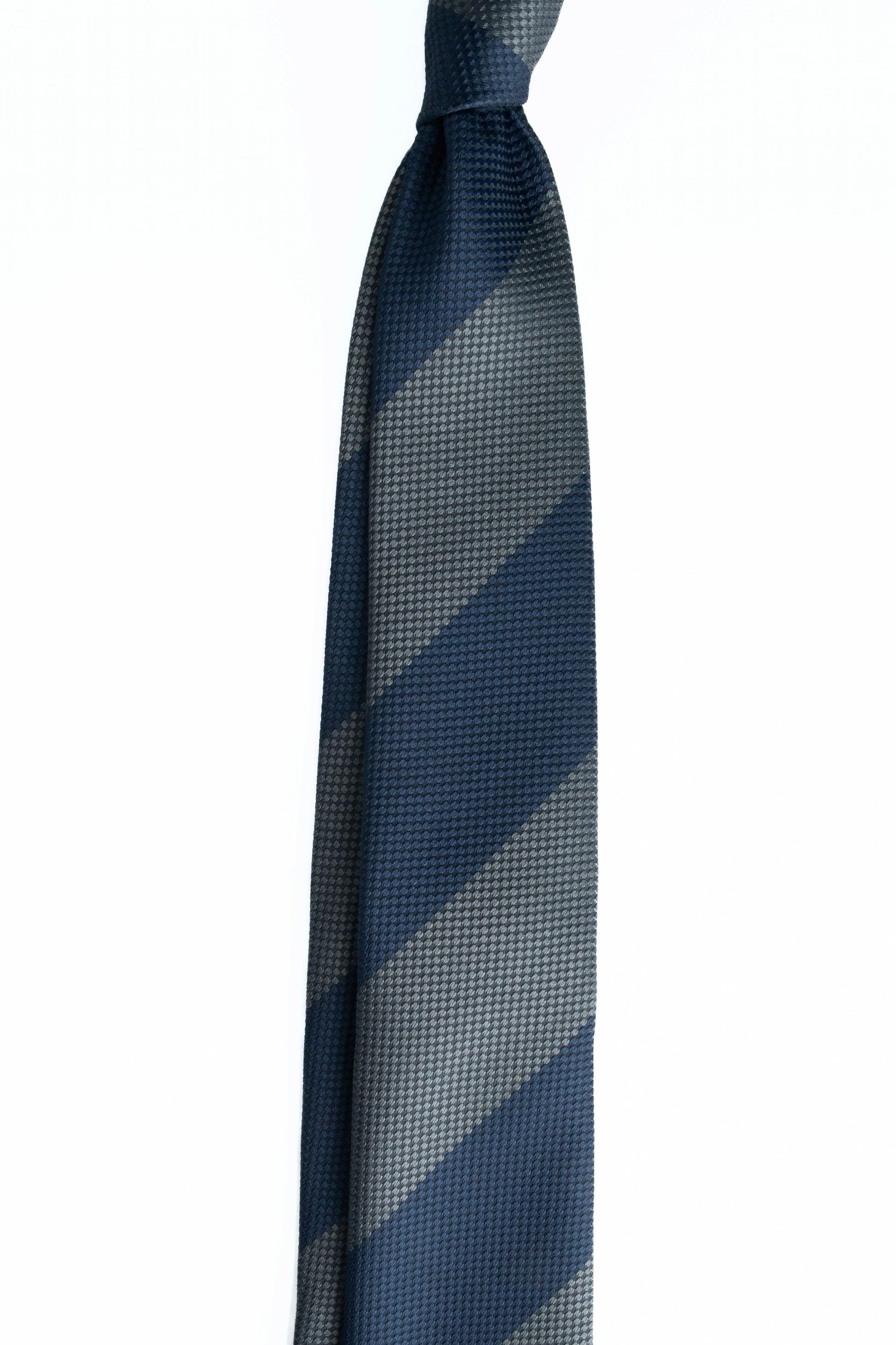 Grey & Navy Silk Jacquard Tie