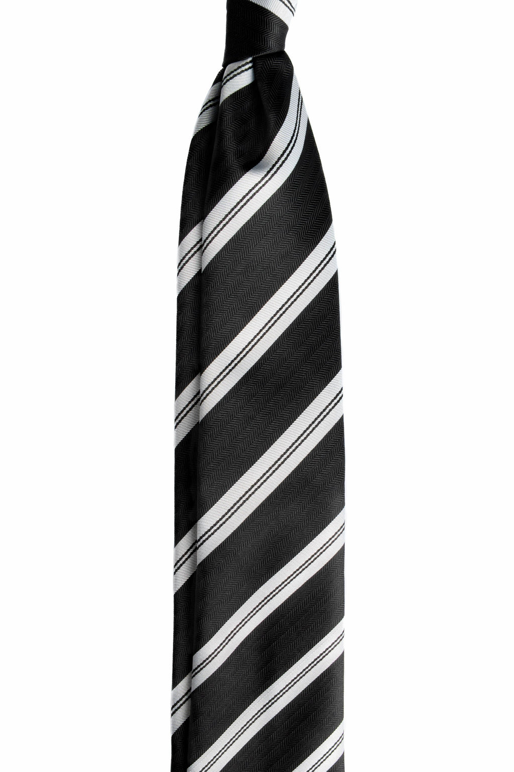 Black Striped Silk Jacquard Tie