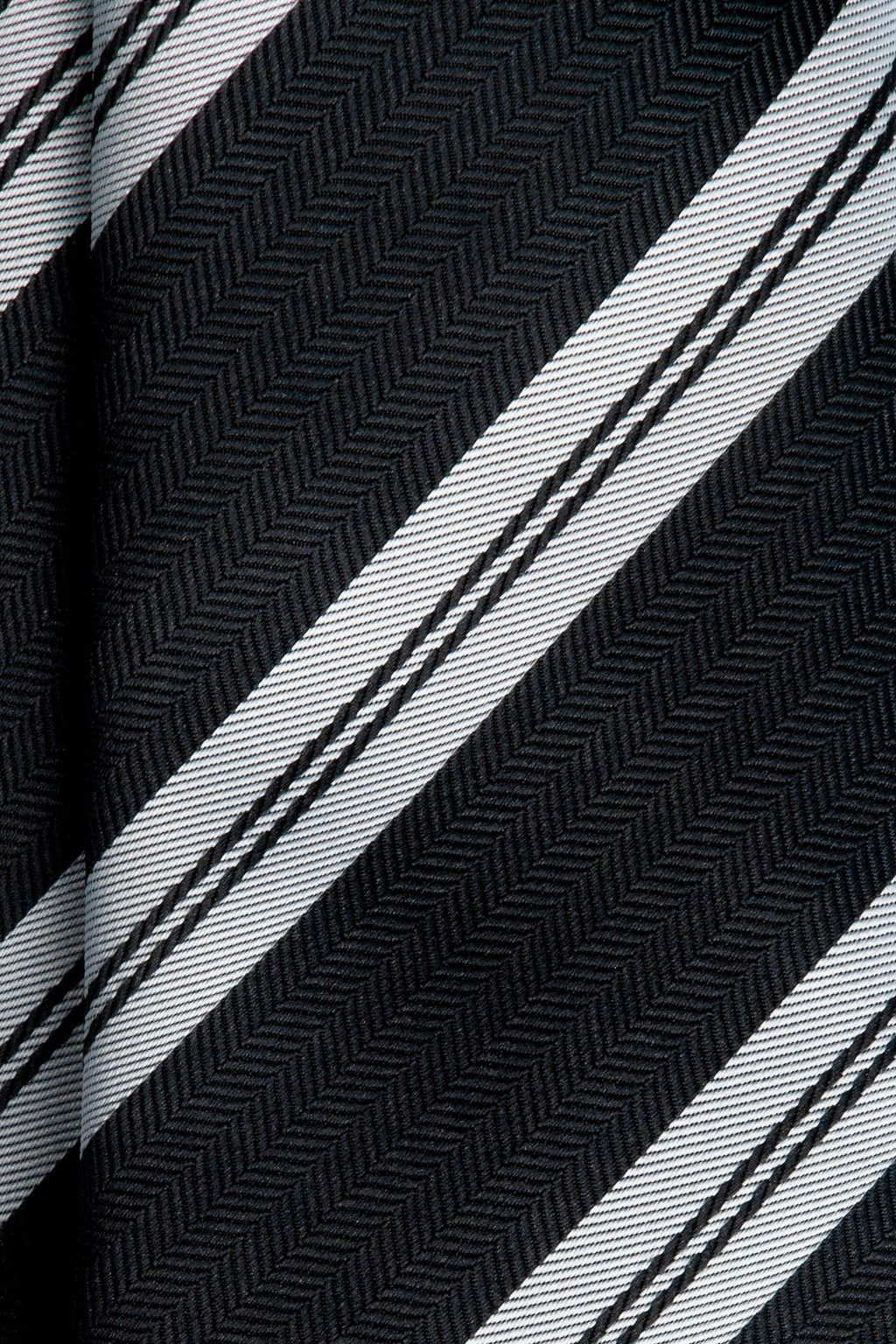 Black Striped Silk Jacquard Tie