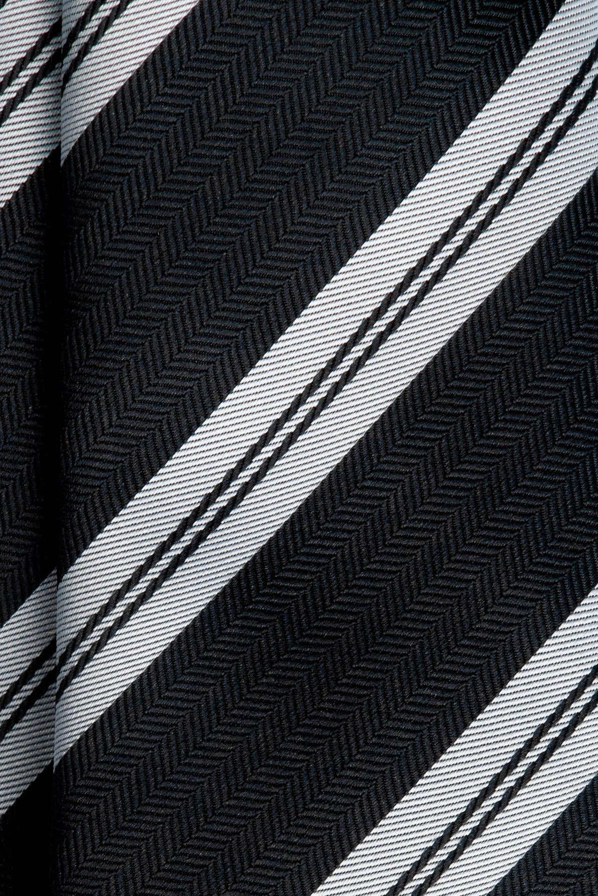 Black Striped Silk Jacquard Tie