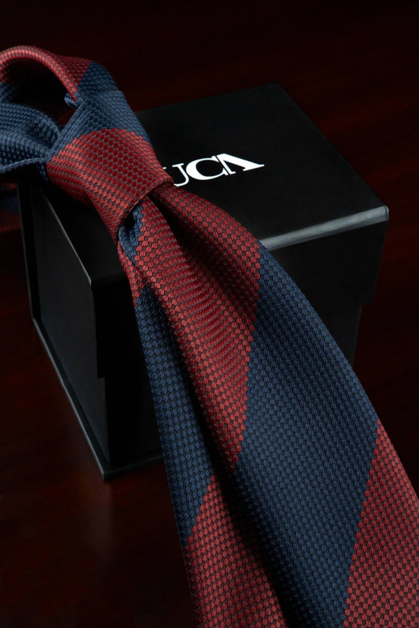 Burgundy on Navy Jacquard Tie
