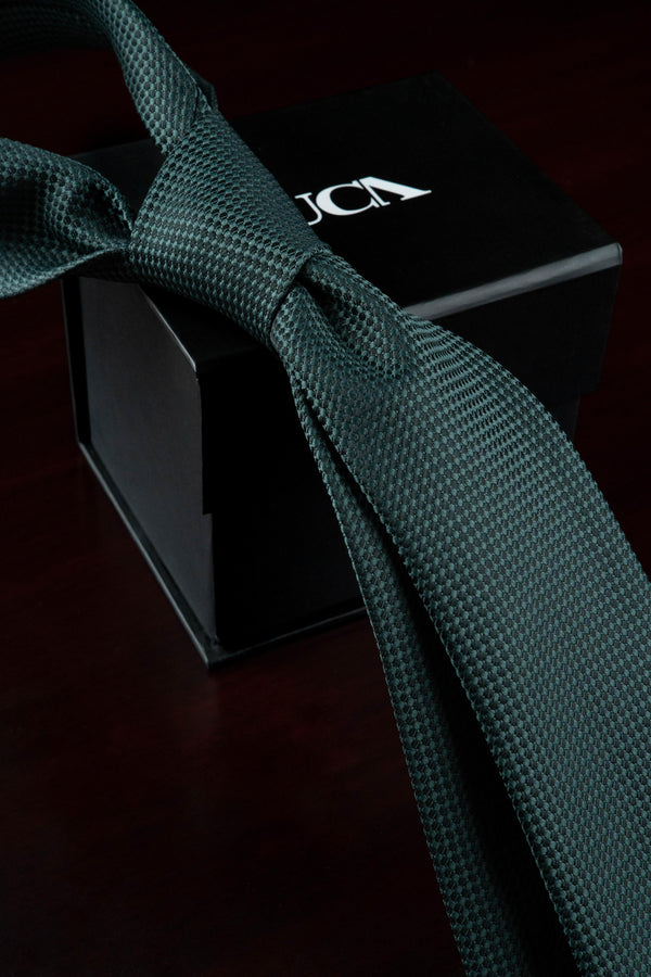 Dark Green Silk Jacquard Tie