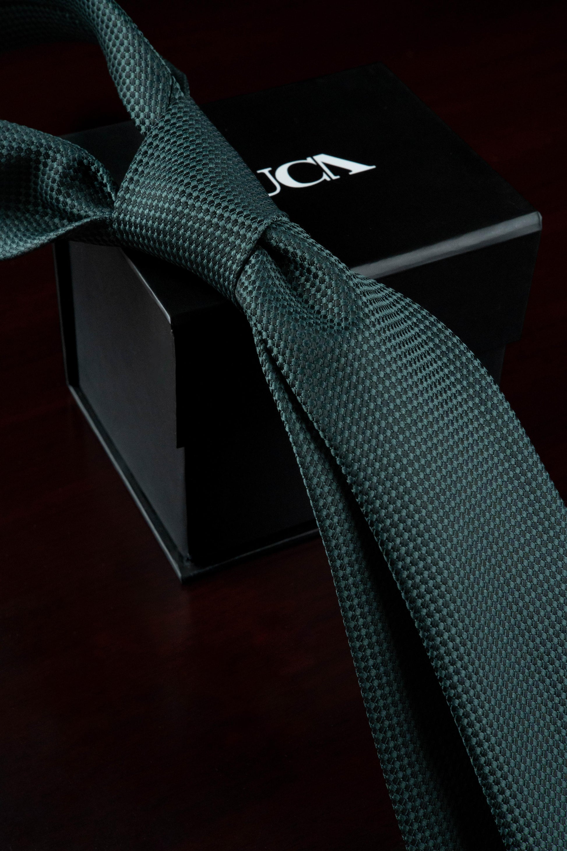 Dark Green Silk Jacquard Tie