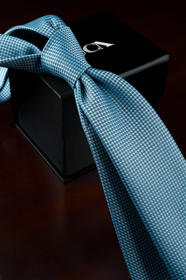 Sky Blue Silk Jacquard Tie
