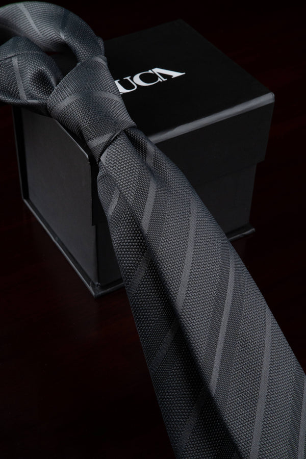 Dark Grey on Grey Jacquard Tie