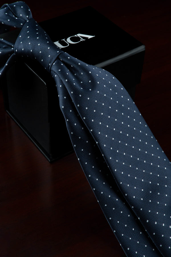 Starry Navy Silk Jacquard Tie