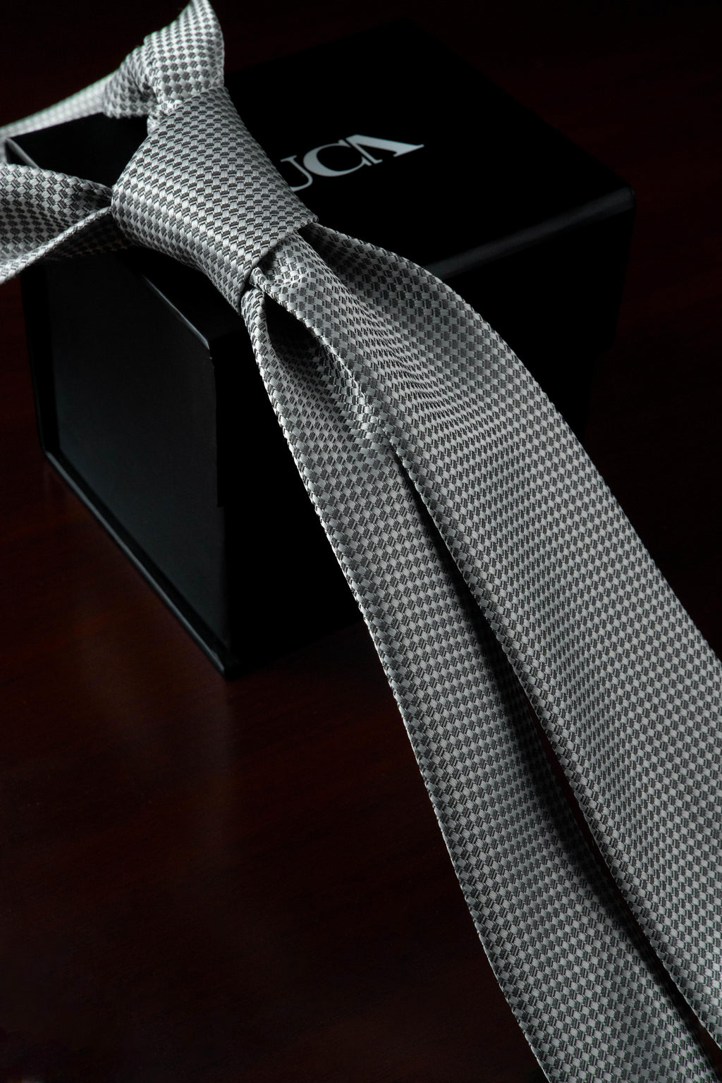 Silver Whisper Silk Jacquard Tie