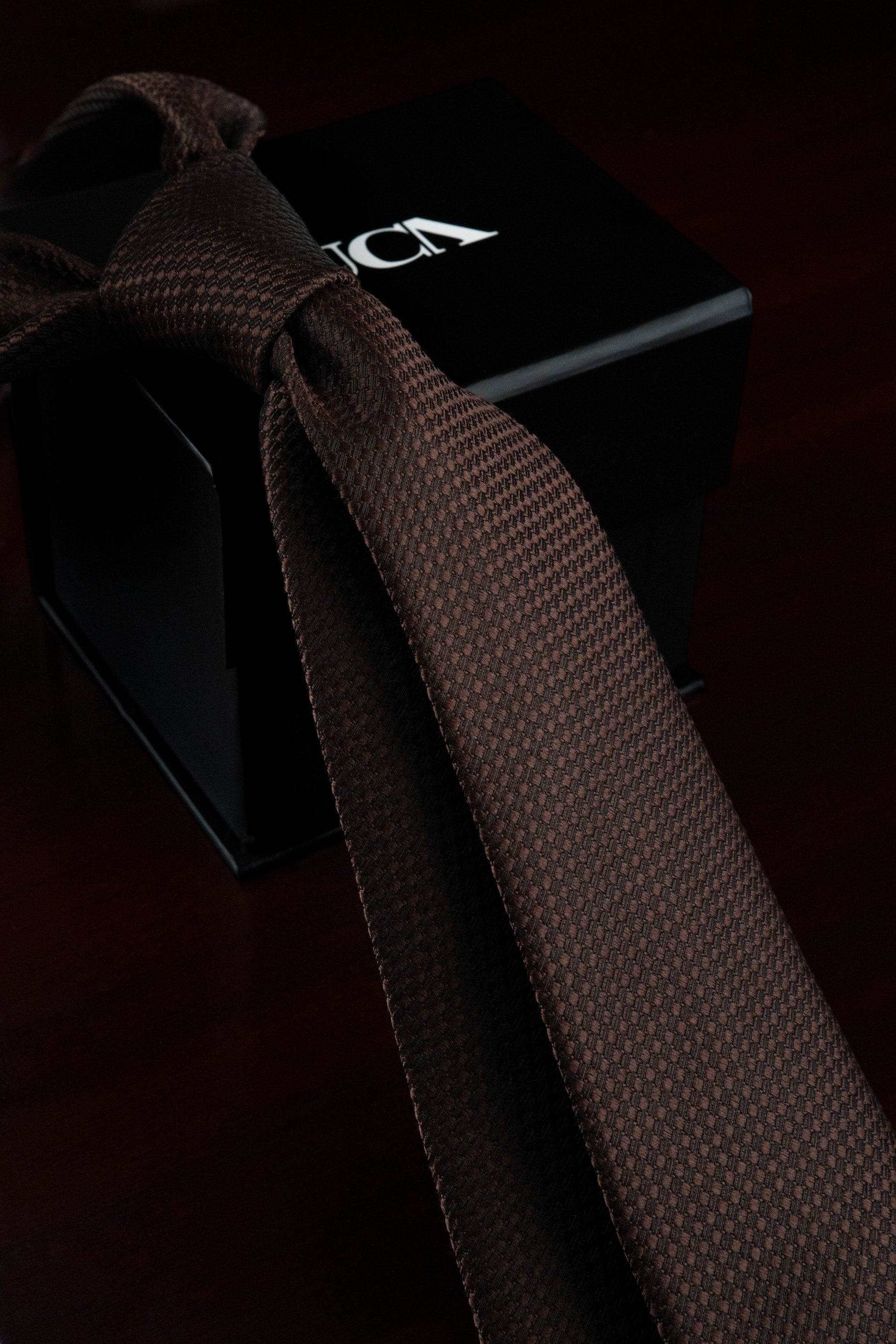 Cocoa Charm Silk Jacquard Tie
