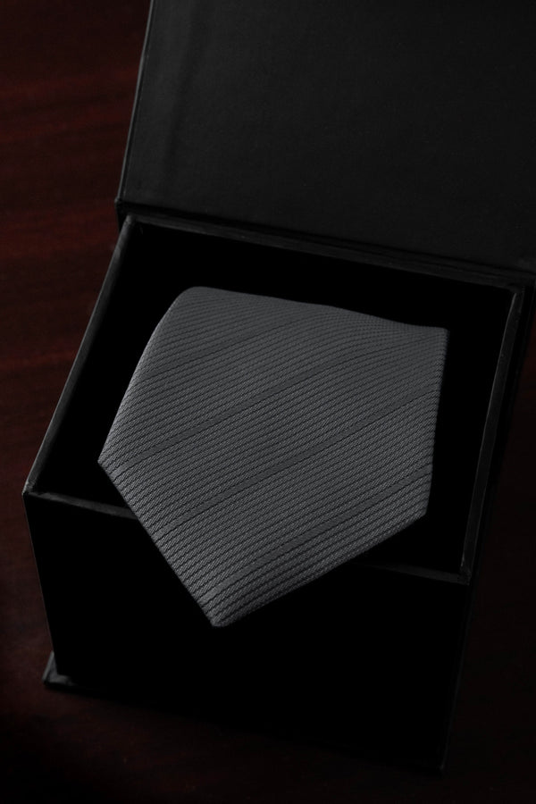 Grey Lines Silk Jacquard Tie