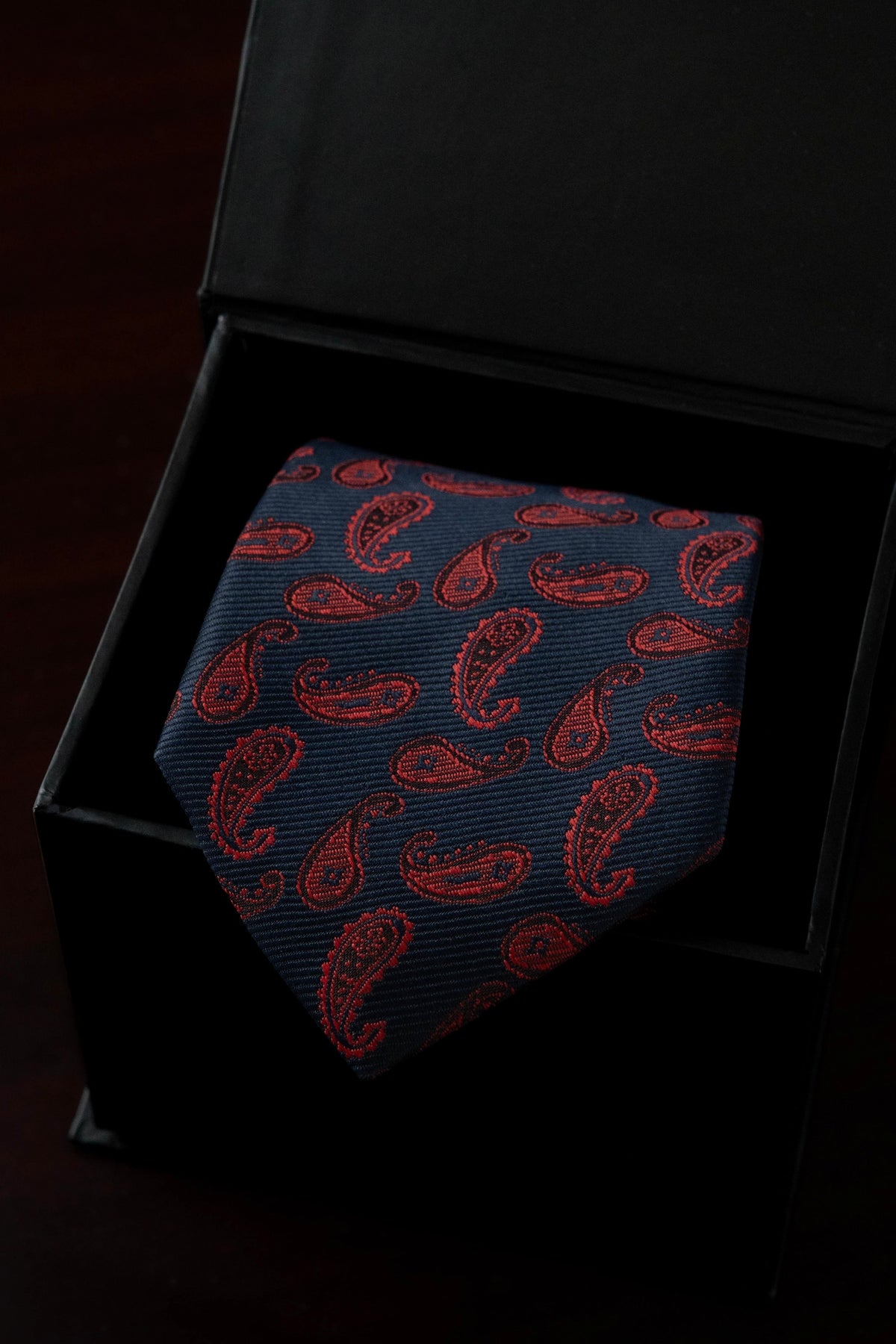 Burgundy Paisley Silk Jacquard Tie