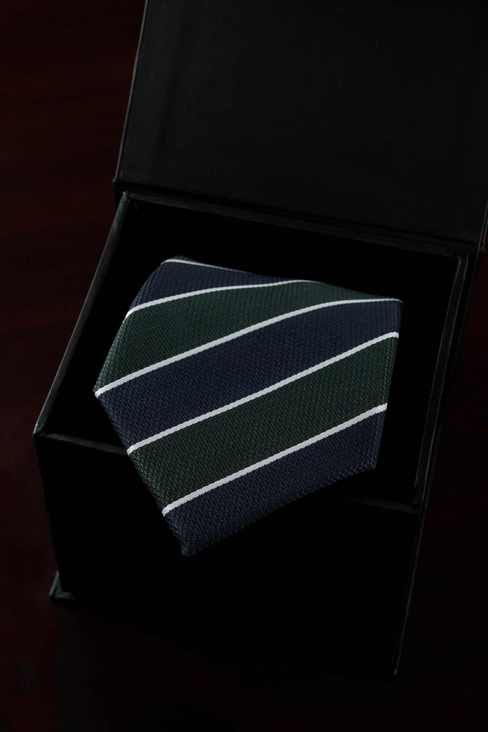 Navy & Dark Green Jacquard Tie