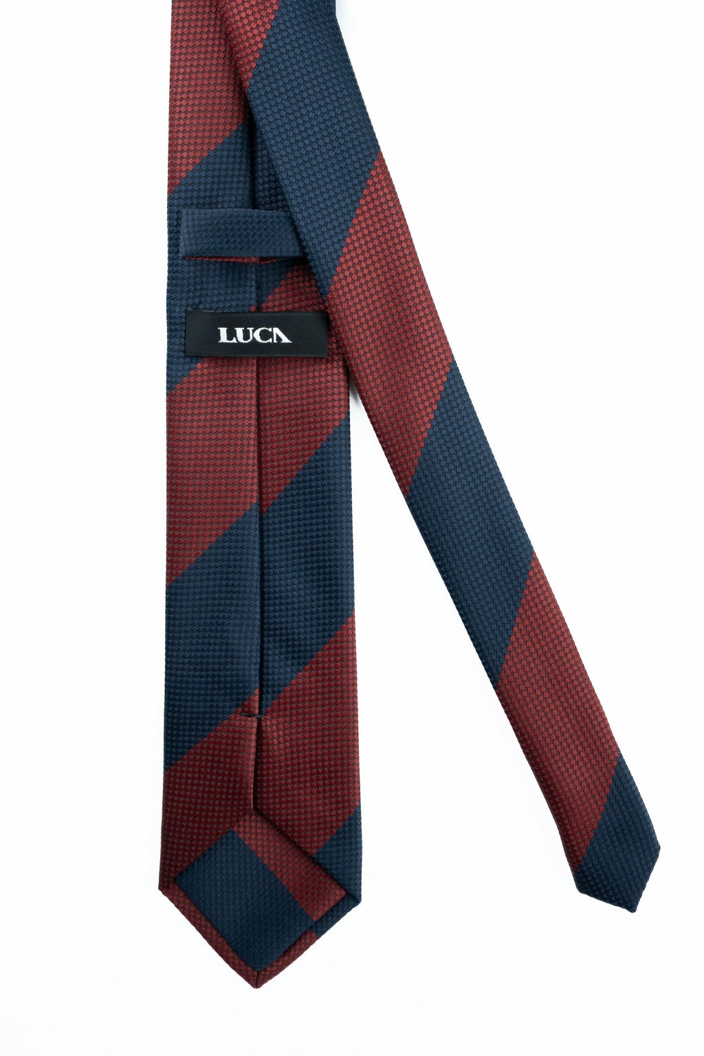 Burgundy & Navy Silk Jacquard Tie
