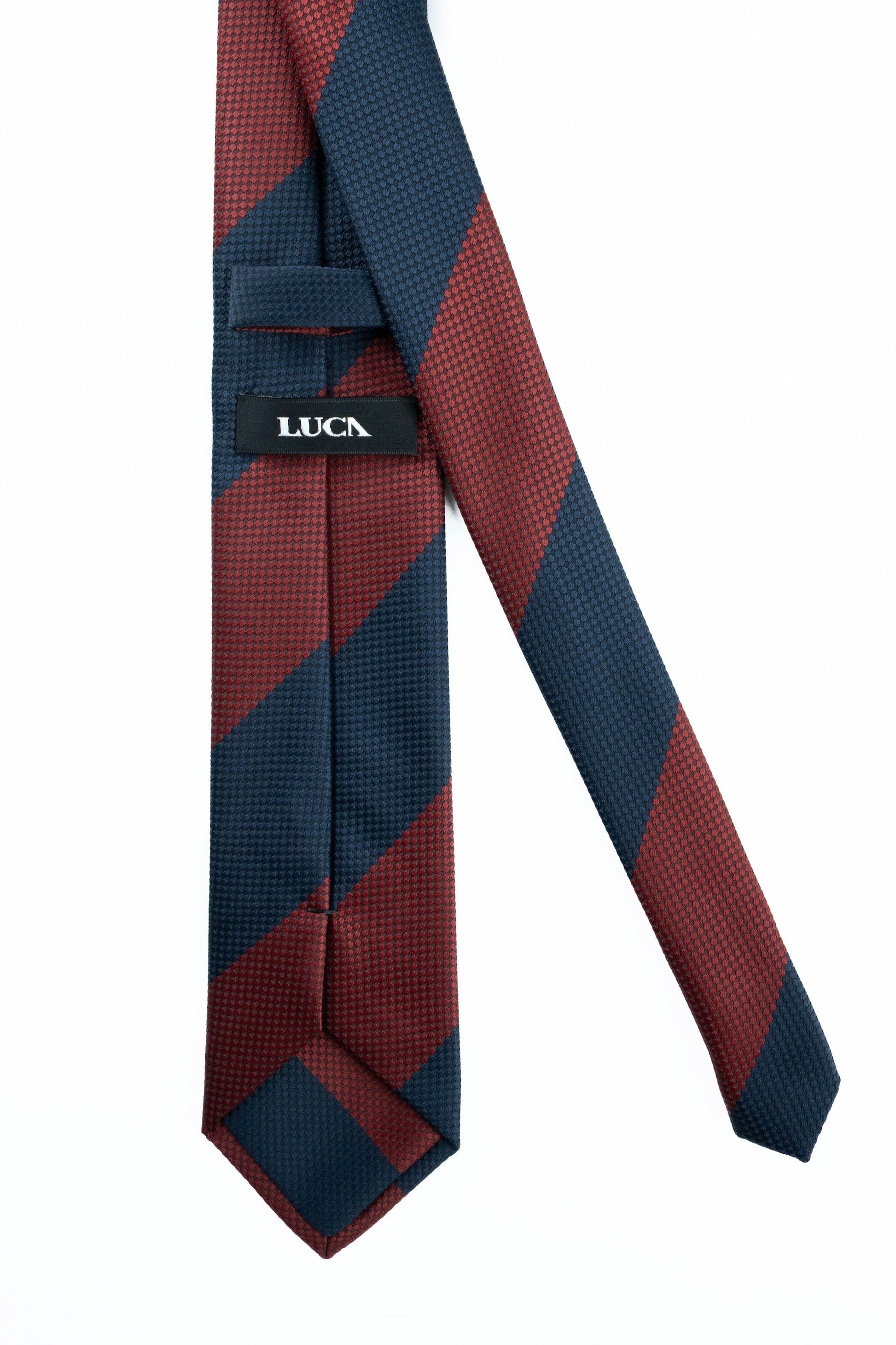 Burgundy & Navy Silk Jacquard Tie