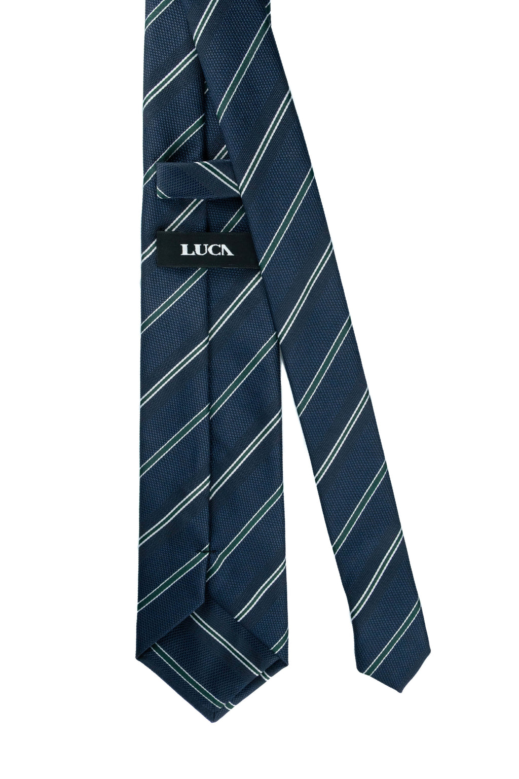 Green Glow on Navy Silk Jacquard Tie
