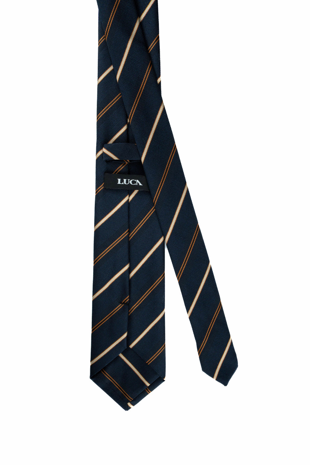 Golden Navy Silk Jacquard Tie