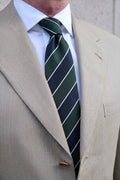 Navy & Dark Green Silk Jacquard Tie