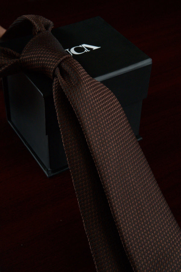 Cocoa Charm Jacquard Tie
