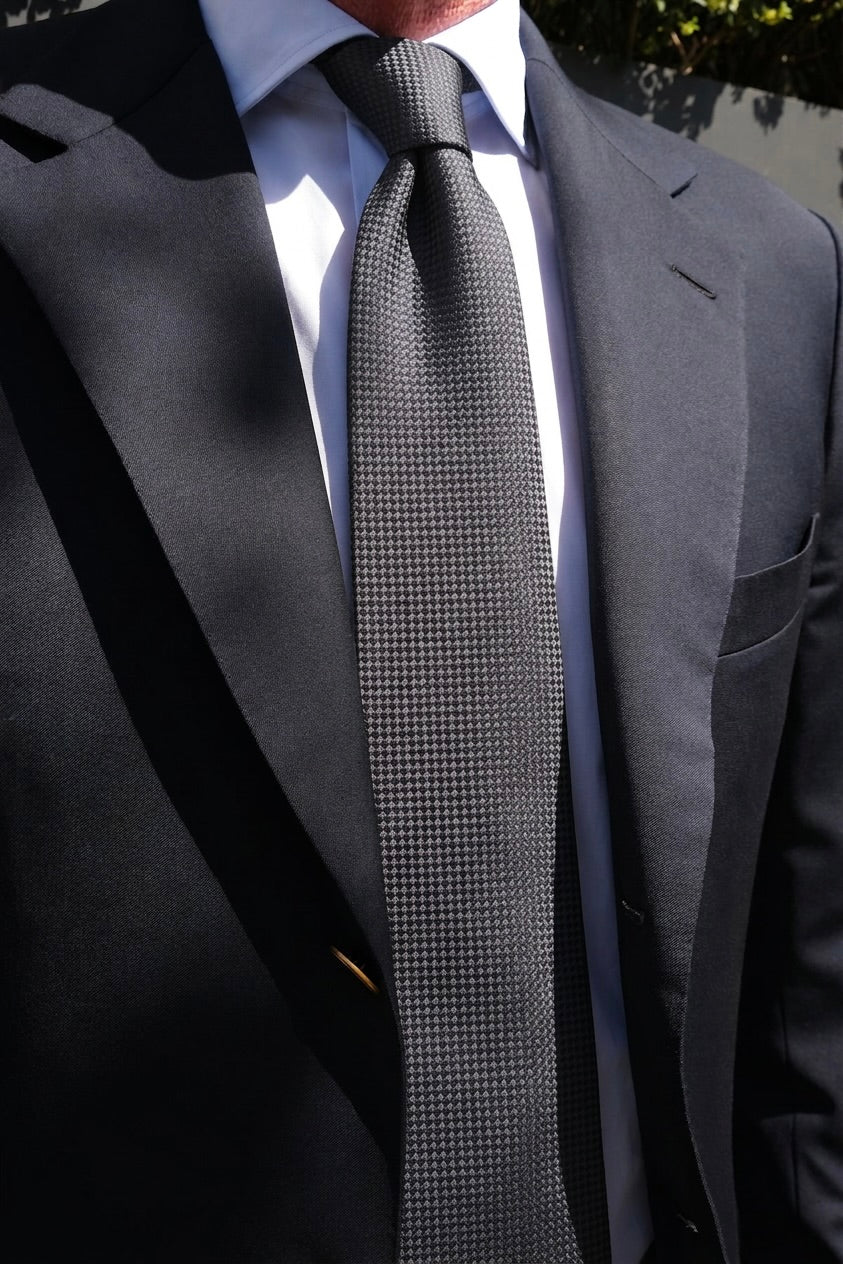 Grey Aura Silk Jacquard Tie