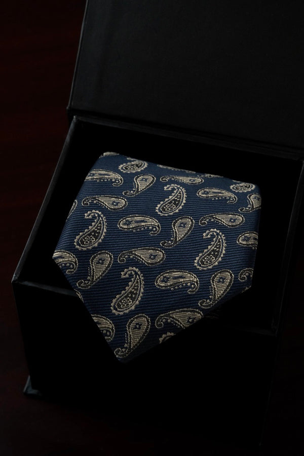 Gold Paisley Silk Jacquard Tie