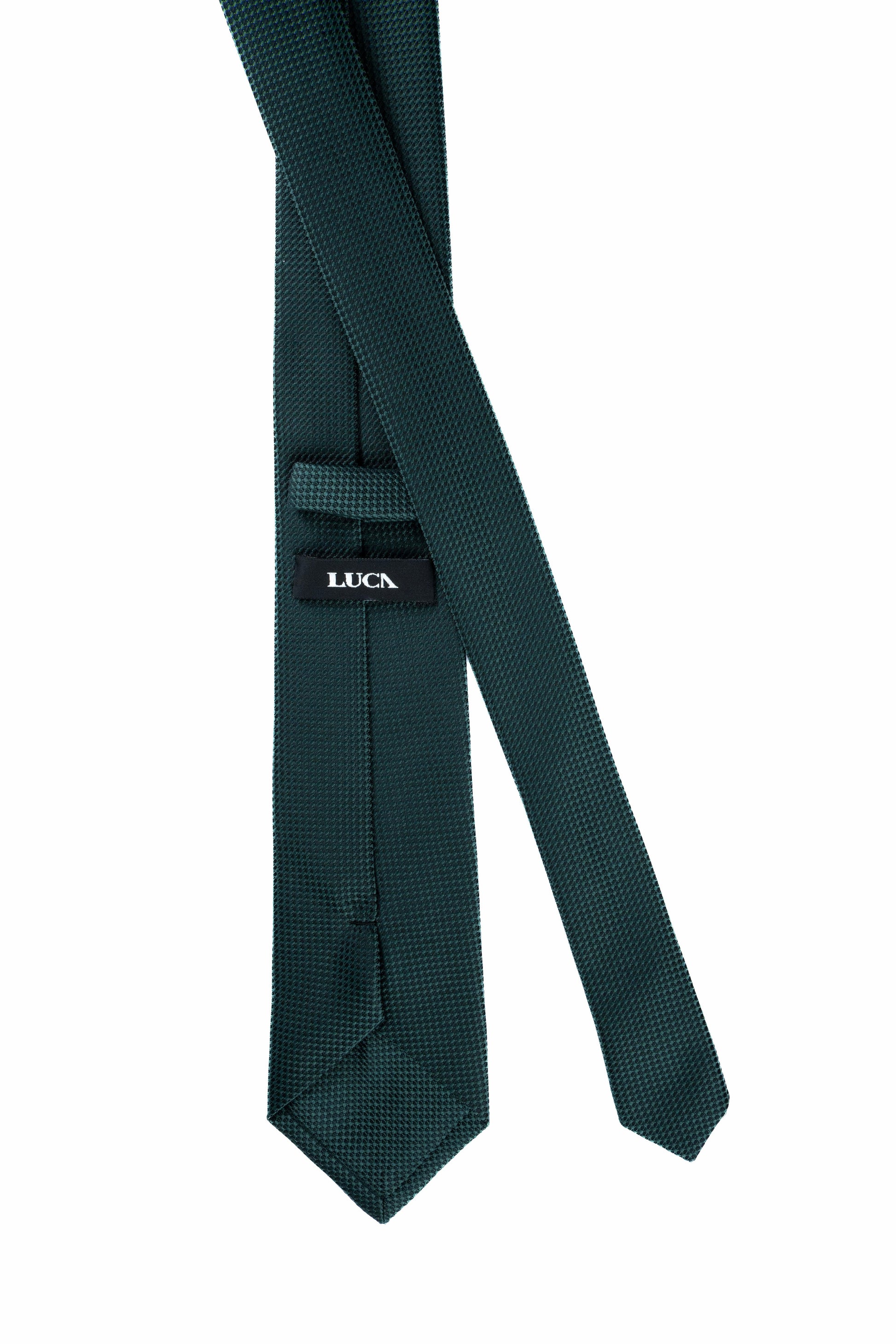 Dark Green Silk Jacquard Tie