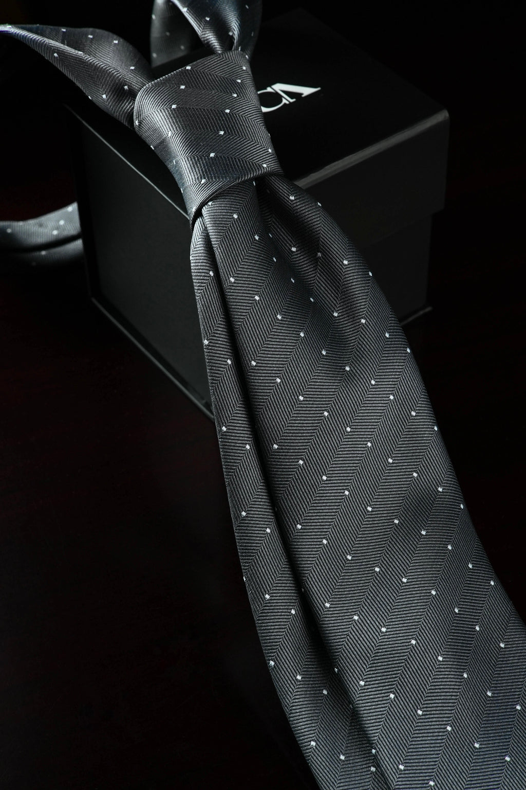 Graphite Snow Silk Jacquard Tie
