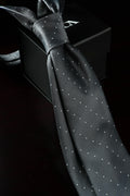 Graphite Snow Silk Jacquard Tie