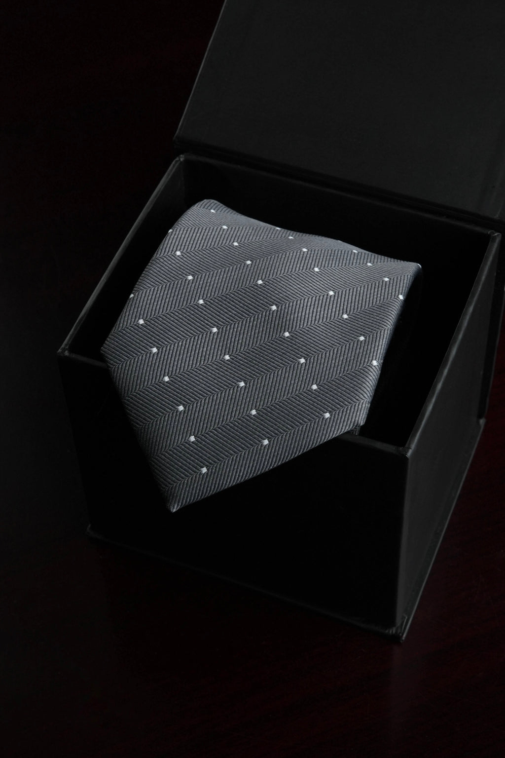 Graphite Snow Silk Jacquard Tie