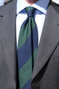 Olive & Navy Silk Jacquard Tie