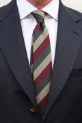 Olive Wine Silk Jacquard Tie