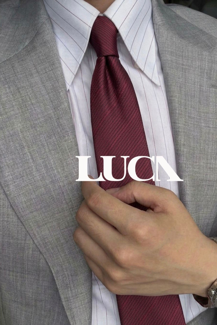 Burgundy Lines Silk Jacquard Tie