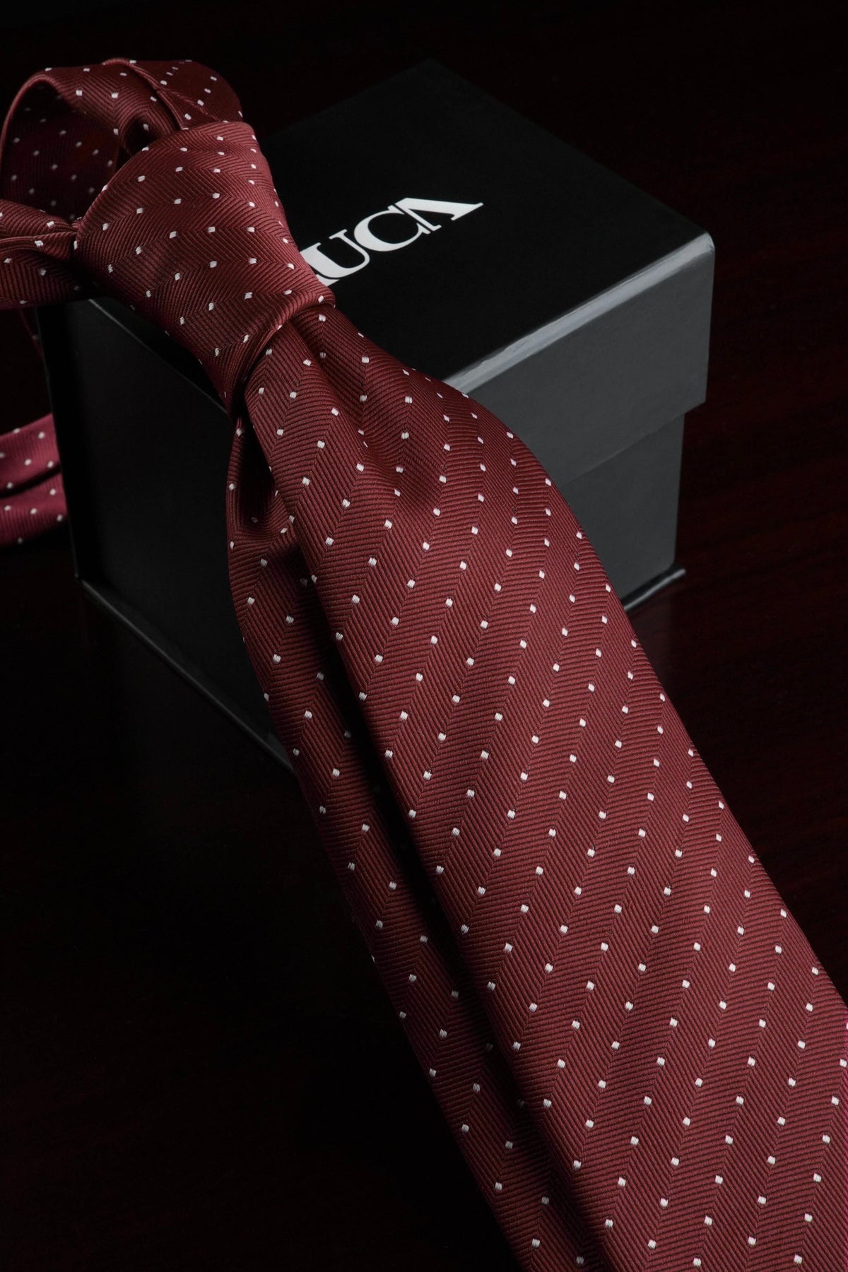 Burgundy Snow Silk Jacquard Tie