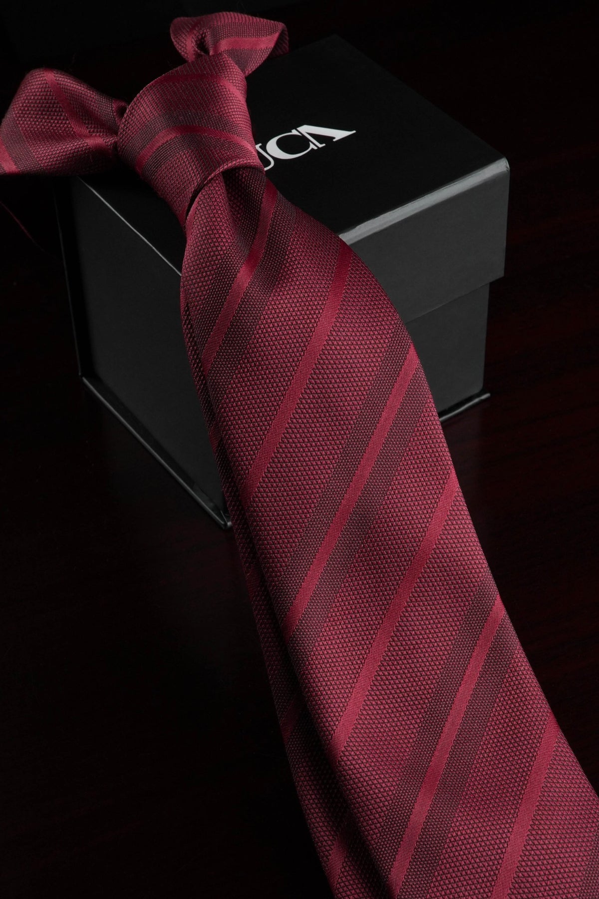 Dark Burgundy Glow Silk Jacquard Tie