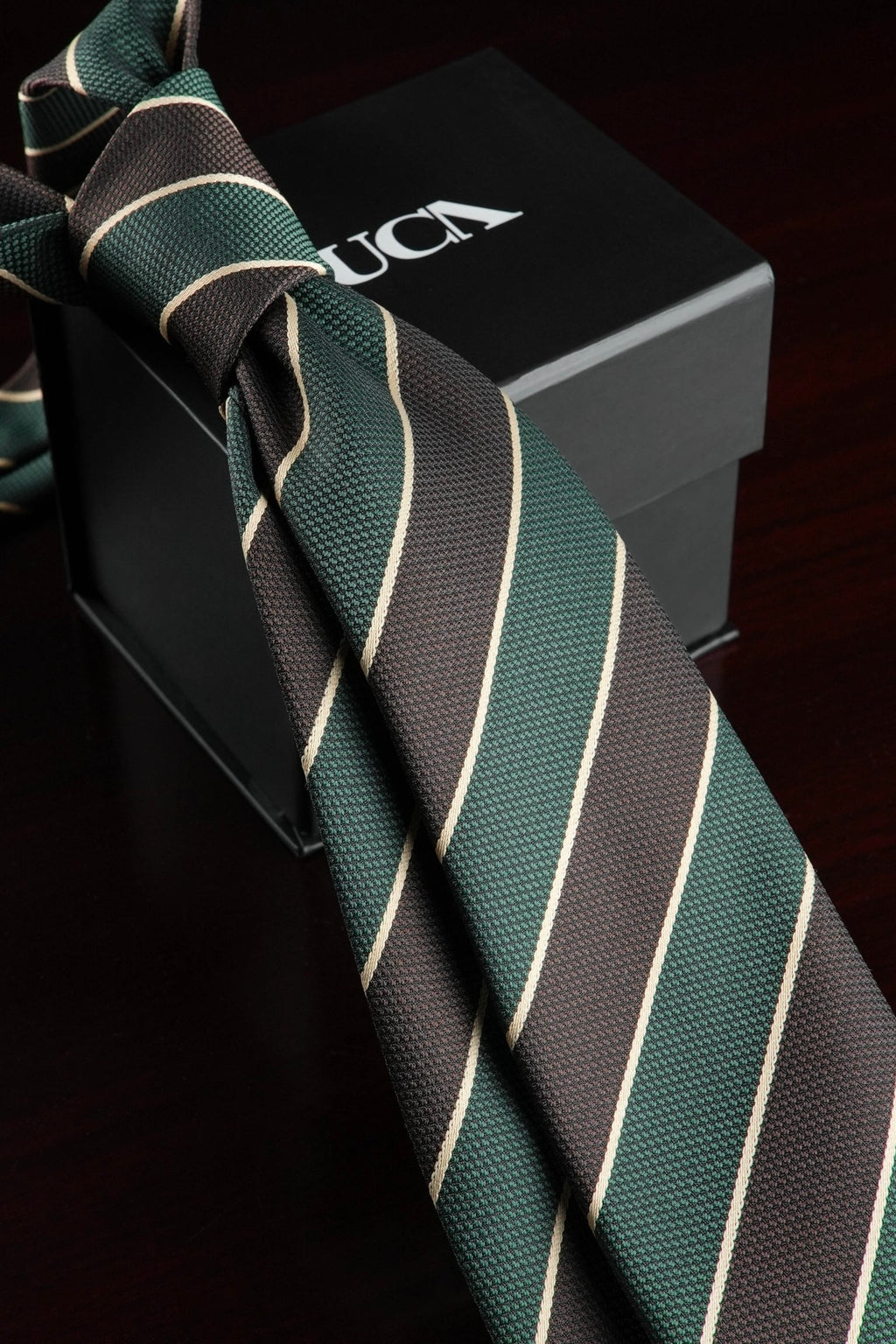Cocoa Olive Silk Jacquard Tie