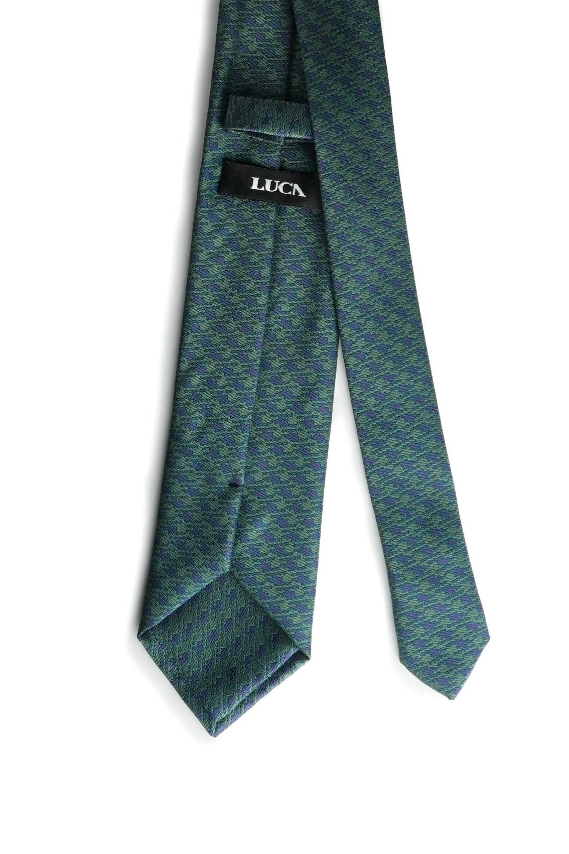 Olive Check Silk Jacquard Tie