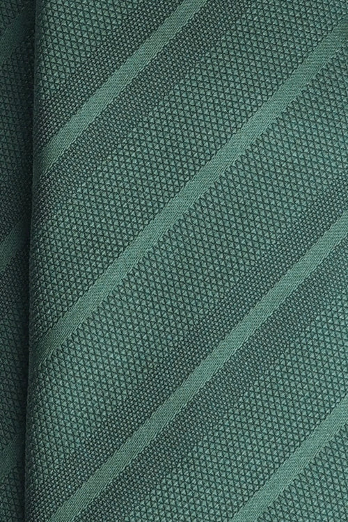 Dark Olive Lines Silk Jacquard Tie