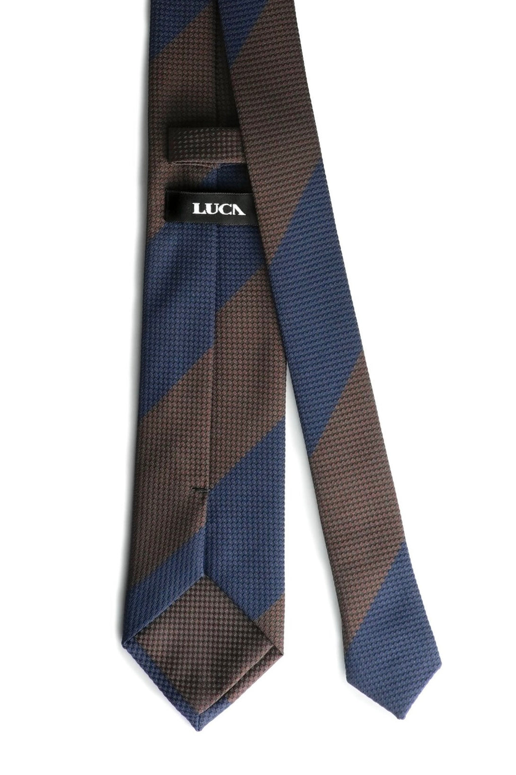 Navy & Cocoa Silk Jacquard Tie