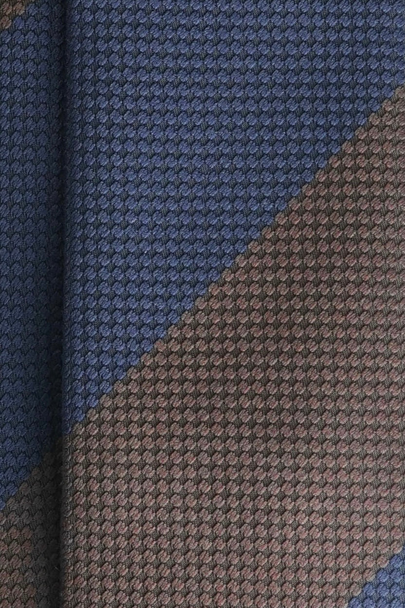 Navy & Cocoa Silk Jacquard Tie
