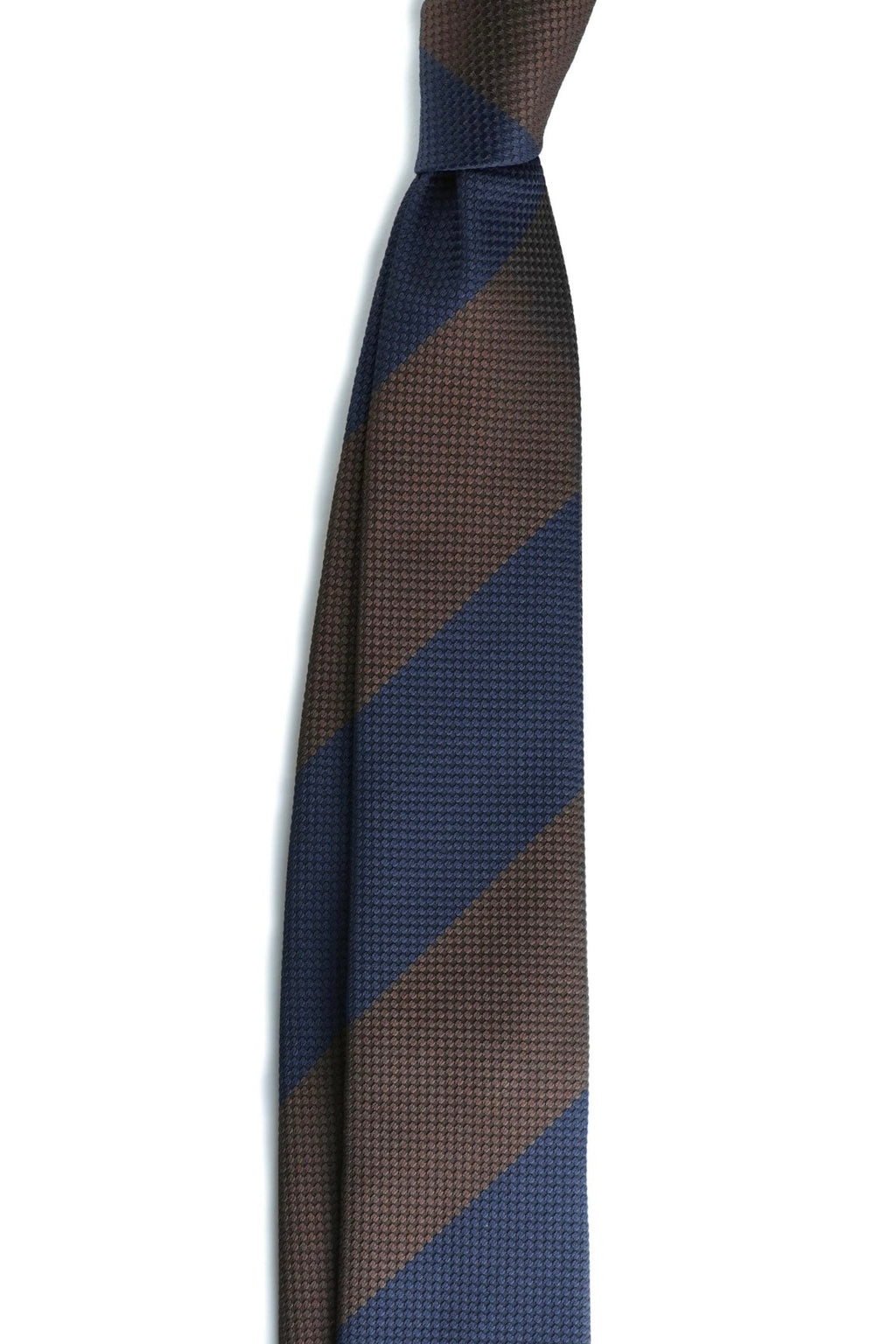 Navy & Cocoa Silk Jacquard Tie