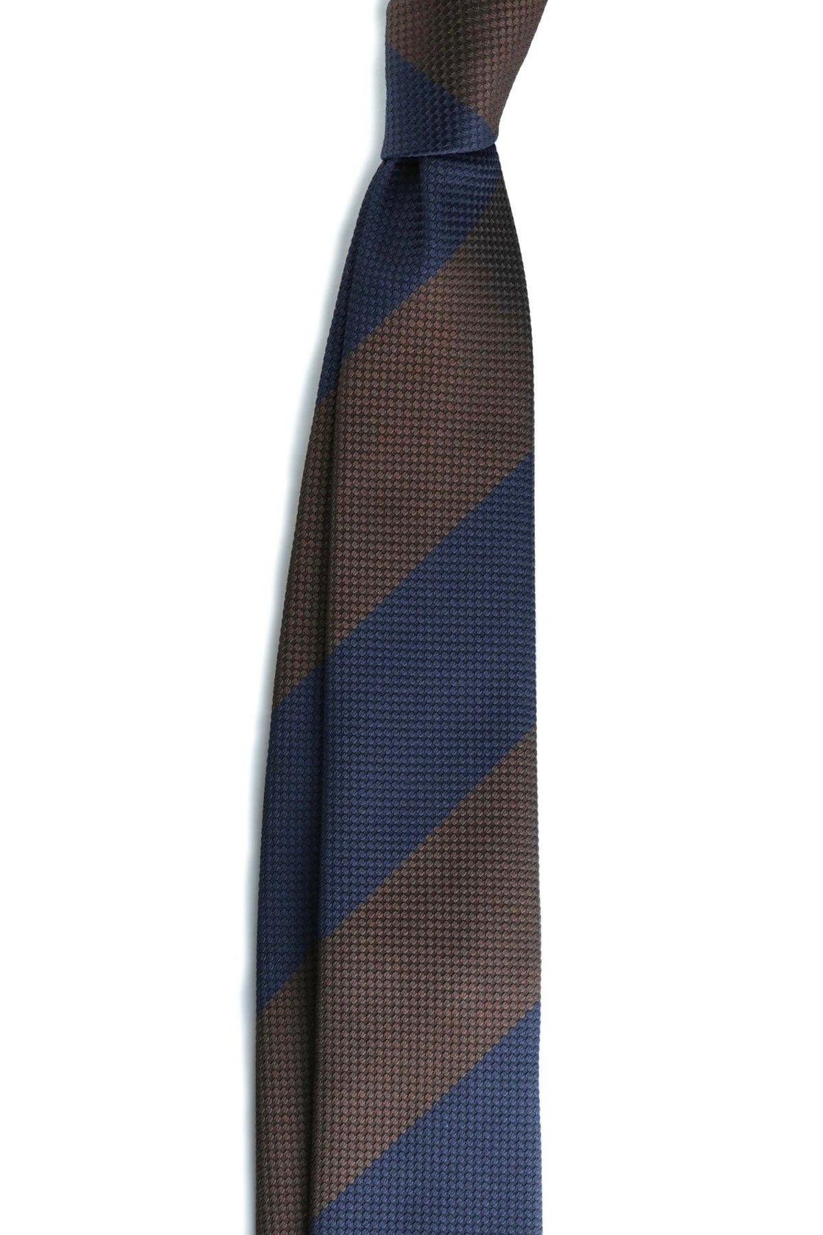 Navy & Cocoa Silk Jacquard Tie