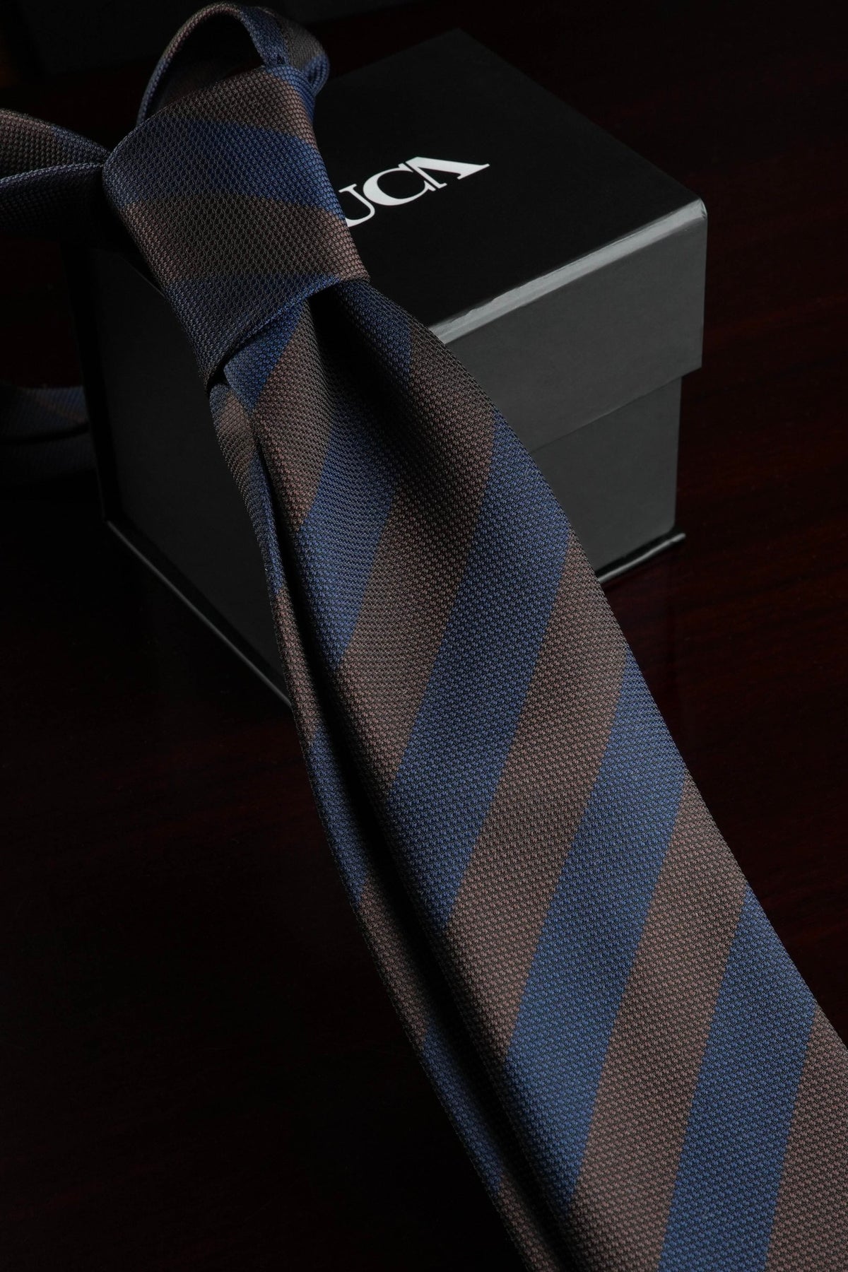 Navy Cocoa Silk Jacquard Tie