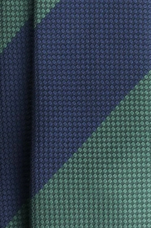 Olive & Navy Silk Jacquard Tie