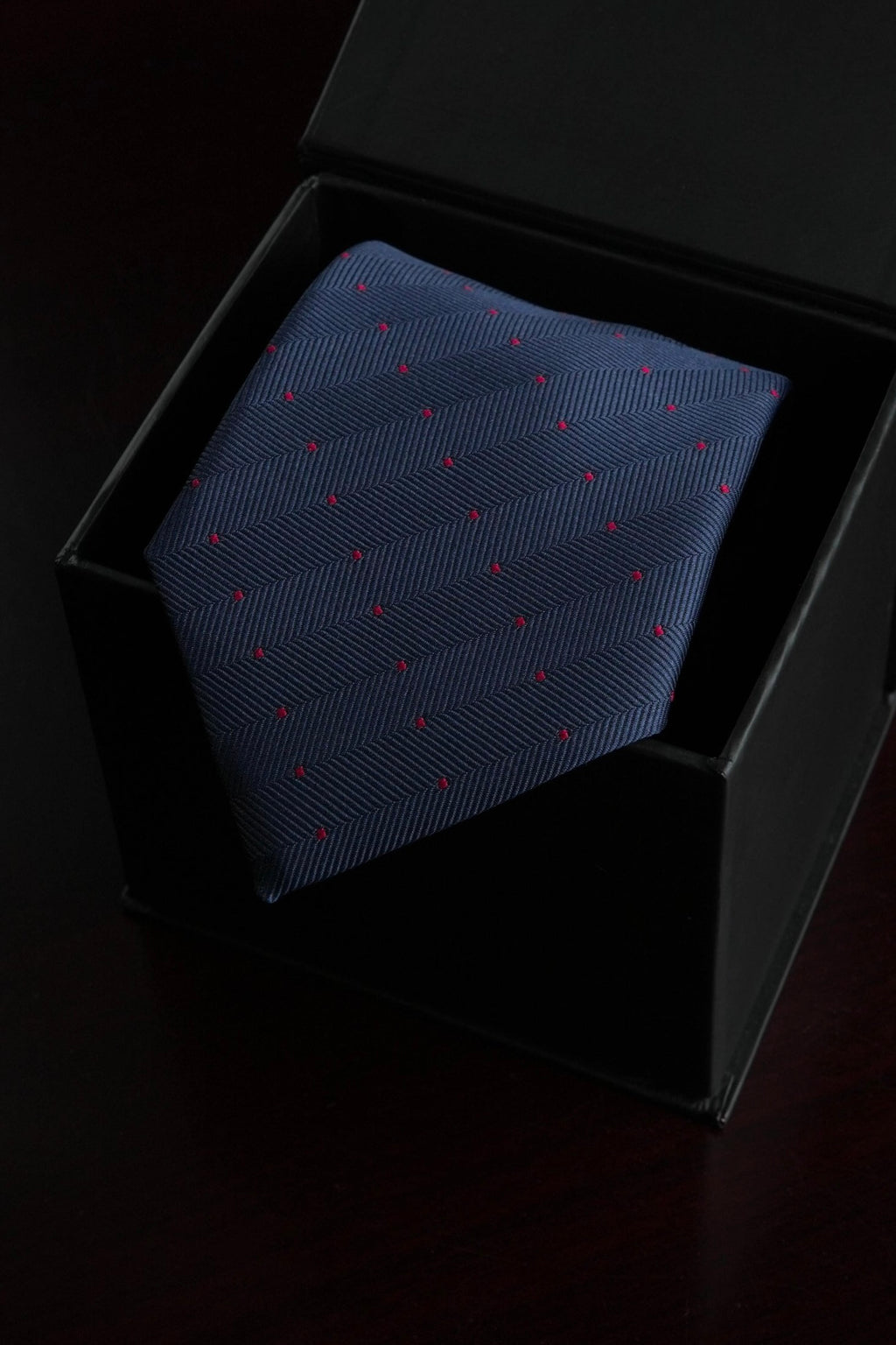Midnight Wine Dots Silk Jacquard Tie