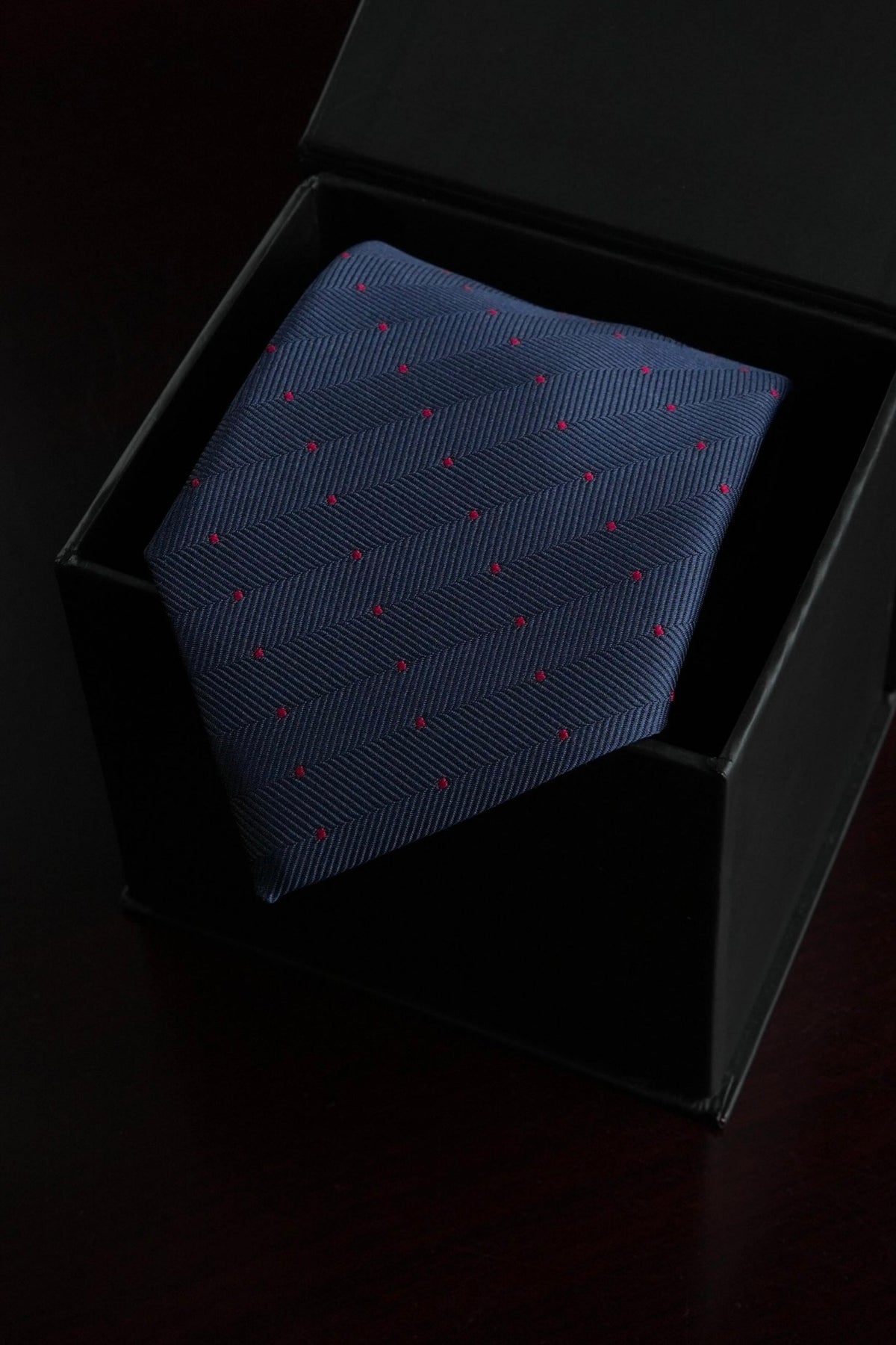 Midnight Wine Dots Silk Jacquard Tie