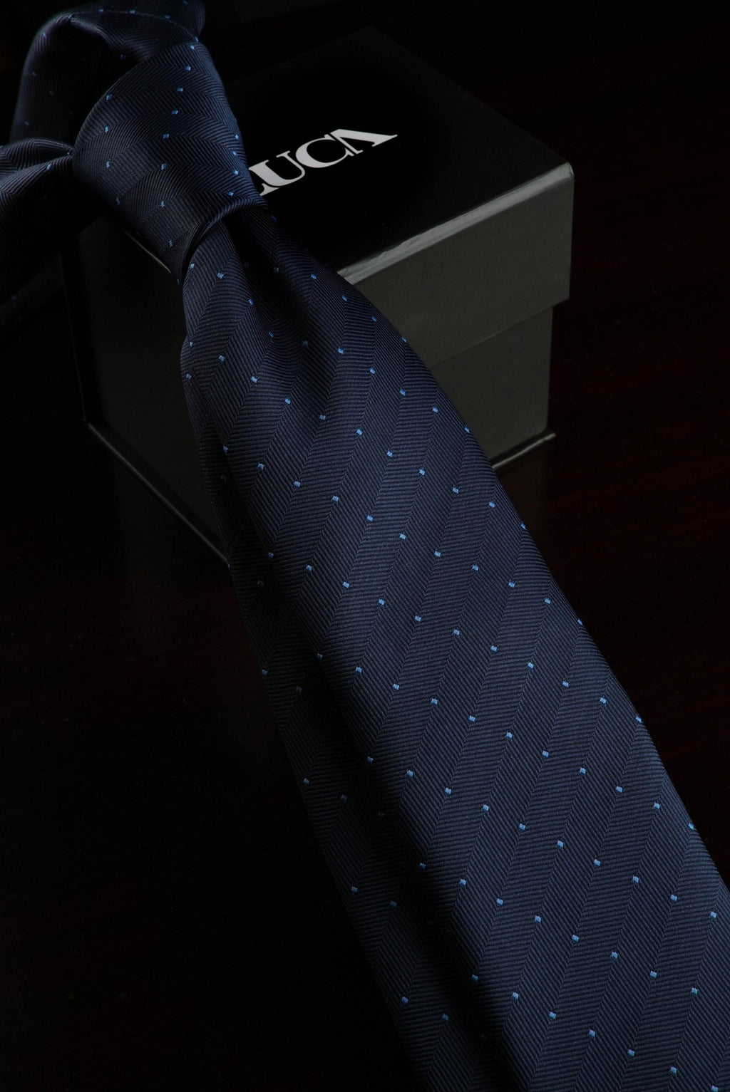 Midnight Sky Dots Silk Jacquard Tie