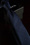 Midnight Sky Dots Silk Jacquard Tie