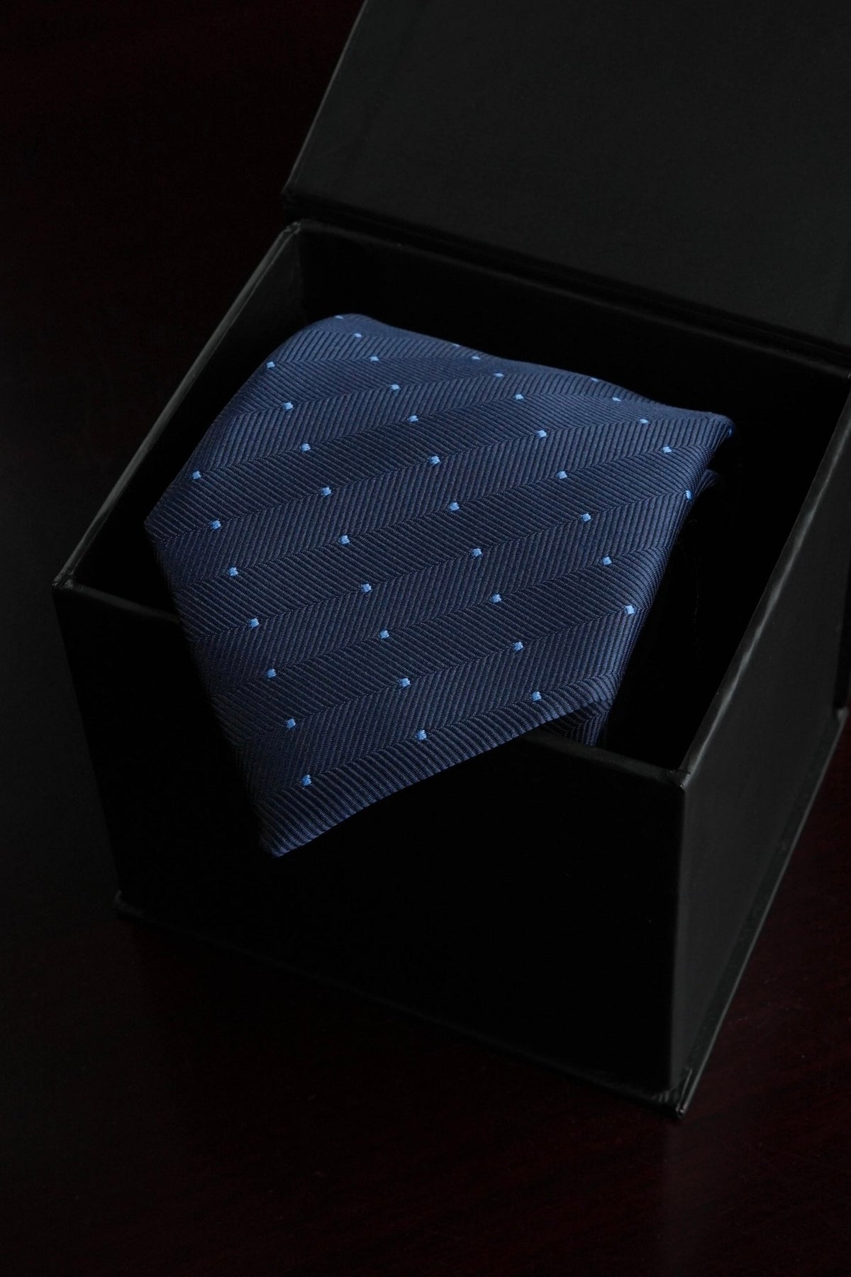 Midnight Sky Dots Silk Jacquard Tie