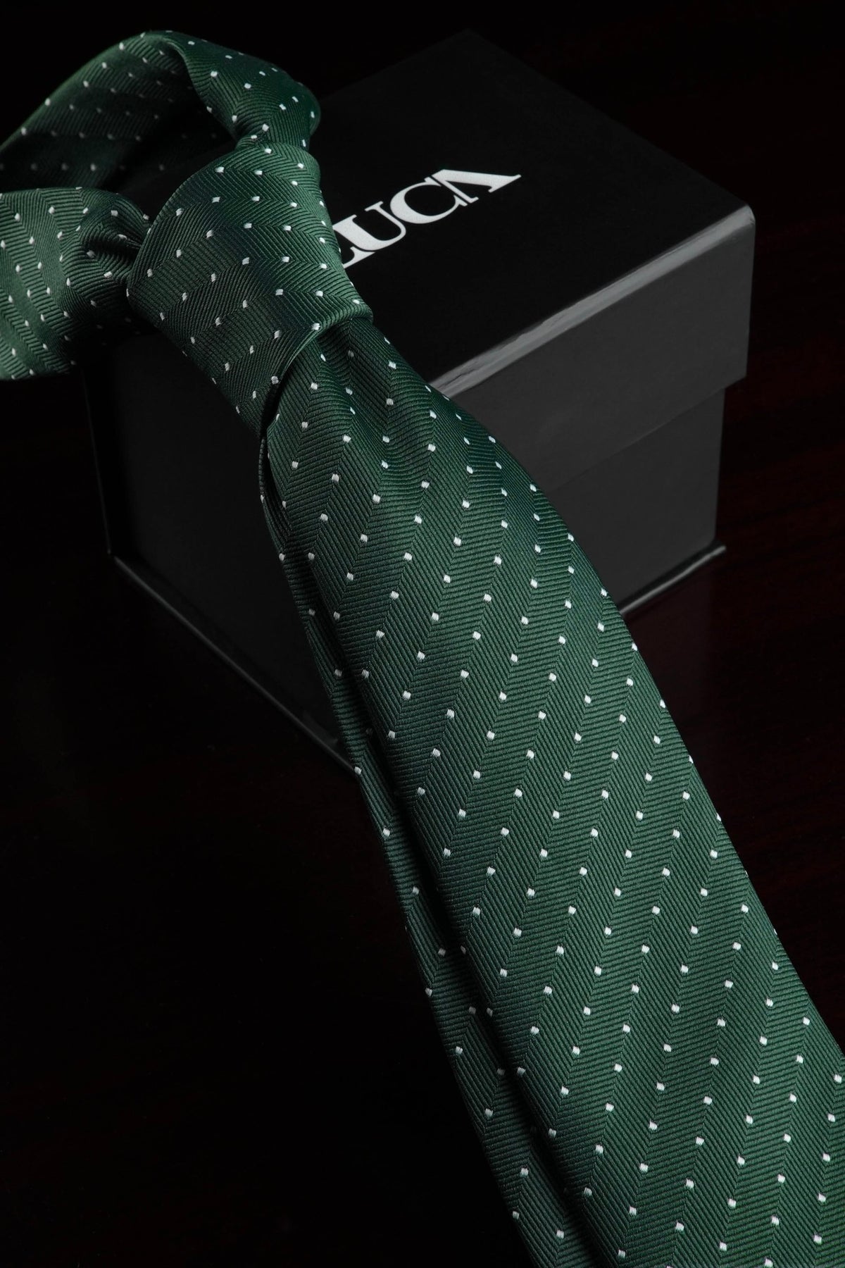 Olive Snow Silk Jacquard Tie
