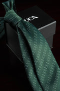 Olive Whisper Silk Jacquard Tie